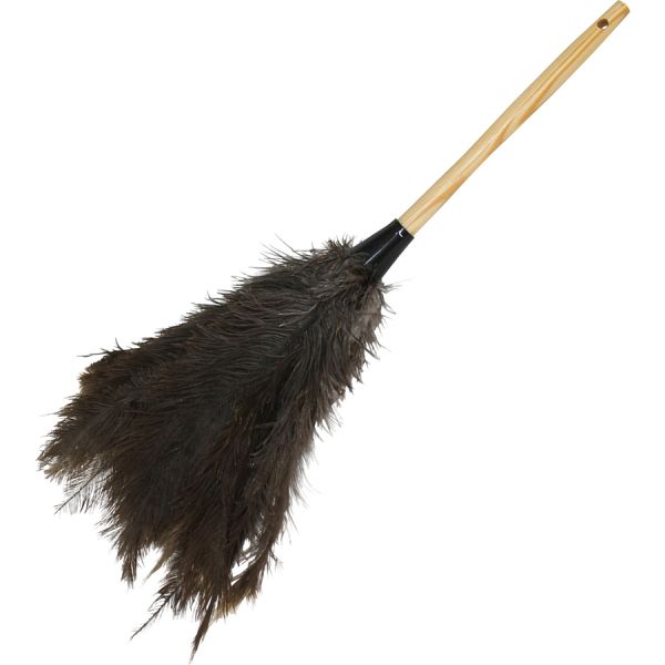 Genuine Joe GJO90118, Feather Duster, 1 Each, Brown Wood/Ostrich Feathers - Brown