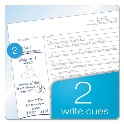 TOPS FocusNotes Composition Notebook 7 1/2" x 9 3/4" - Specialty Ruled - Sewn Binding - 80 Pages - Blue Cover - 1 Each