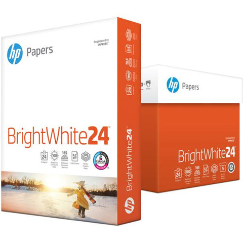 HP Bright White Inkjet Paper, 100 Brightness, 24lb, 8-1/2 x 11, 500 Sheets/Ream