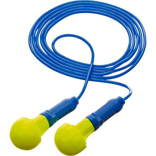 3M E·A·R Push-Ins Earplugs, Corded, 28NRR, Yellow/Blue, 200 Pairs