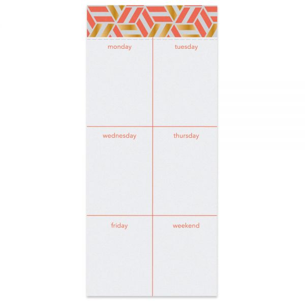 Undated Weekly List Desk Calendar Pad, 4" x 9", Geometric, DX190674-005