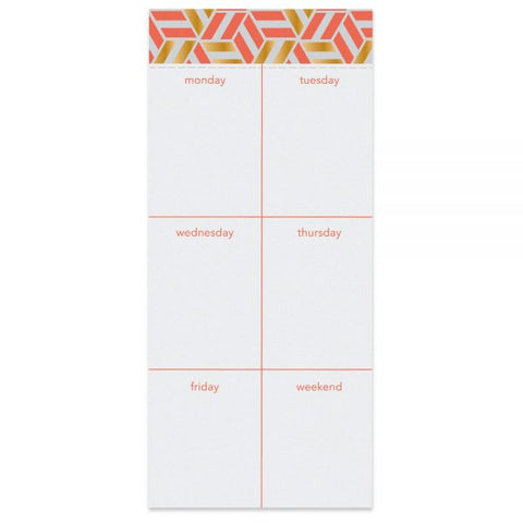 Undated Weekly List Desk Calendar Pad, 4" x 9", Geometric, DX190674-005