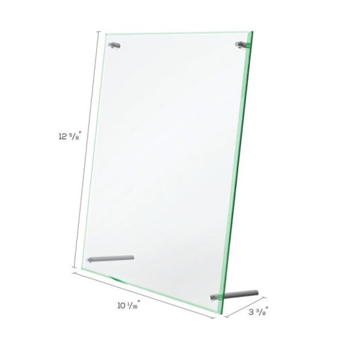 deflecto Superior Image Beveled Edge Sign Holder, Letter Insert, Clear/Green-Tinted Edges