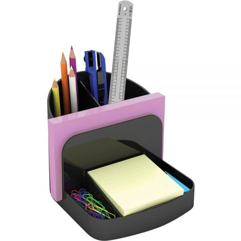 Deflect-o Desktop Organizer 5.4" x 6.8" x 5" - 6 Compartments - Plastic - Black