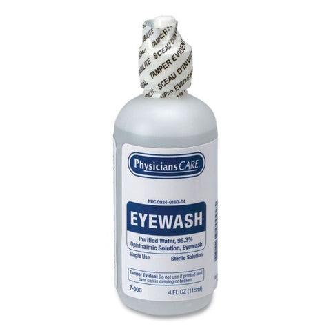 PhysiciansCare by First Aid Only First Aid Refill Components Disposable Eye Wash, 4 oz Bottle