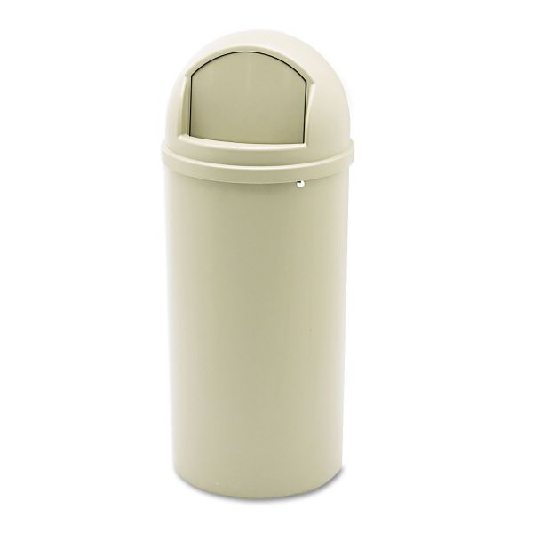 Rubbermaid Commercial Marshal Classic Container, 15 gal, Plastic, Beige