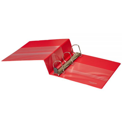 [IN]PLACE Heavy-Duty View 3-Ring Binder, 3" D-Rings, Red