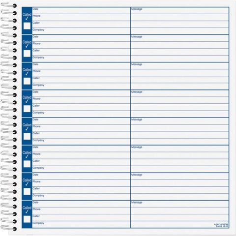 TOPS Voice Message Log Books, One-Part (No Copies), 8 x 1, 8 Forms/Sheet, 800 Forms Total