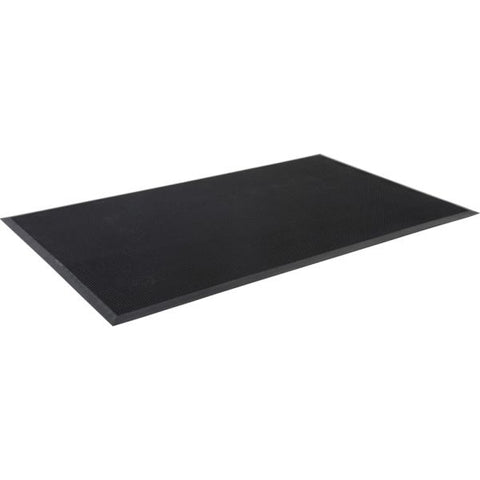 Genuine Joe Brush Tip Scraper Mat Indoor, Outdoor - 28" Length x 18" Width x 0.40" Thickness - Rectangle - Rubber - Black