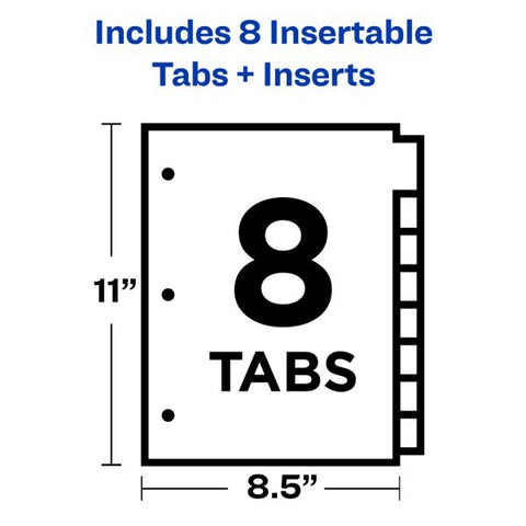 Avery Insertable Big Tab Dividers, 8-Tab, Multi-color Tab, Letter, 1 Set