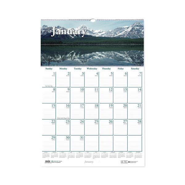 House of Doolittle Recycled Scenic Beauty Monthly Wall Calendar, 12 x 16 1/2, 2023 Calendar