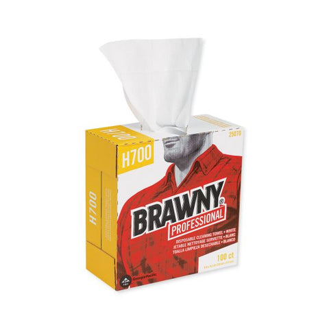 Georgia Pacific Brawny Professional Medium Weight HEF Shop Towels, 9 1/10 x 16 1/2, 100/Box