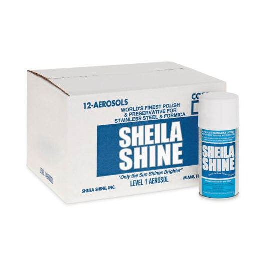 Sheila Shine Stainless Steel Cleaner and Polish, 10 oz Aerosol Spray, 12/Carton