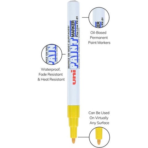 Sanford uni-Paint Permanent Marker, Fine Bullet Tip, Yellow