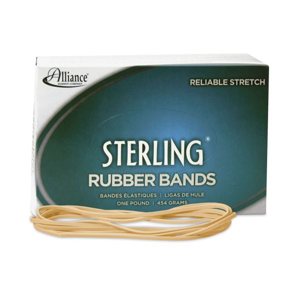 Alliance Sterling Rubber Bands, Size 117B, 0.06" Gauge, Crepe, 1 lb Box, 250/Box