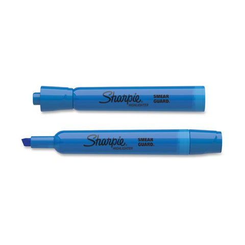 Sharpie Tank Style Highlighters, Blue Ink, Chisel Tip, Blue Barrel, Dozen