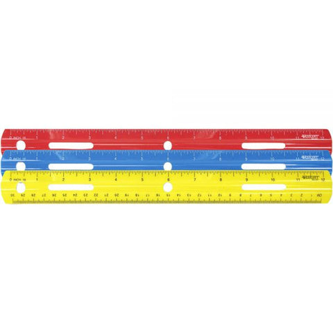 Westcott See-Through Plastic Ruler 12" Length - 1/16 Graduations - Imperial, Metric Measuring System - Acrylic - Assorted Colors - 1 Each