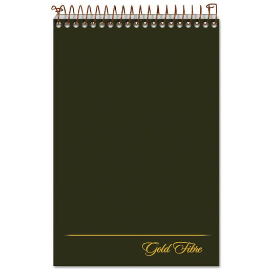 Ampad Gold Fibre Steno Pads, Gregg Rule, Designer Green/Gold Cover, 100 White 6 x 9 Sheets