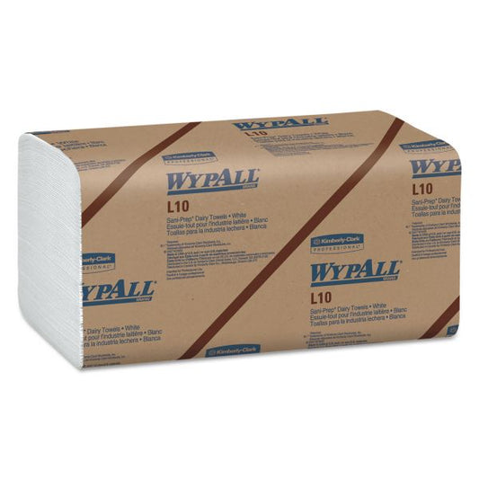 WypAll L10 SANI-PREP Dairy Towels, Banded, 2-Ply, 9.3 x 10.5, 200/Pack, 12 Packs/Carton