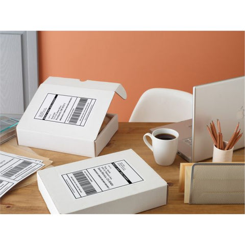 Avery Shipping Labels w/ TrueBlock Technology, Laser Printers, 3.33 x 4, White, 6/Sheet, 100 Sheets/Box