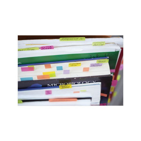 Post-it Flags 0.94" Wide Flags with Dispenser, Bright Blue, Bright Green, Purple, 60 Flags