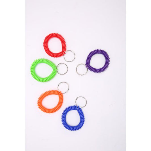 Sparco Split Ring Wrist Coil Key Holders 2.1" x 2.1" x 2.4" - 10 / Pack - Assorted