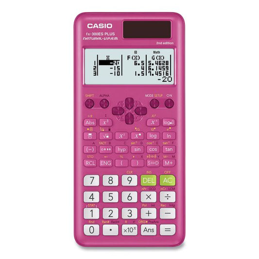 Casio FX-300ES Plus 2nd Edition Scientific Calculator, 16-Digit LCD, Pink