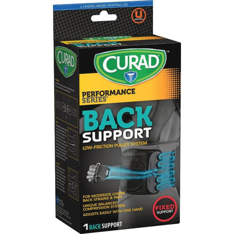 Curad Low Friction Pulley Back Support Black - Fabric