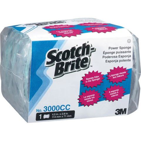 Scotch-Brite PROFESSIONAL Power Sponge, 2.8 x 4.5, 0.6" Thick, Blue/Teal, 5/Pack