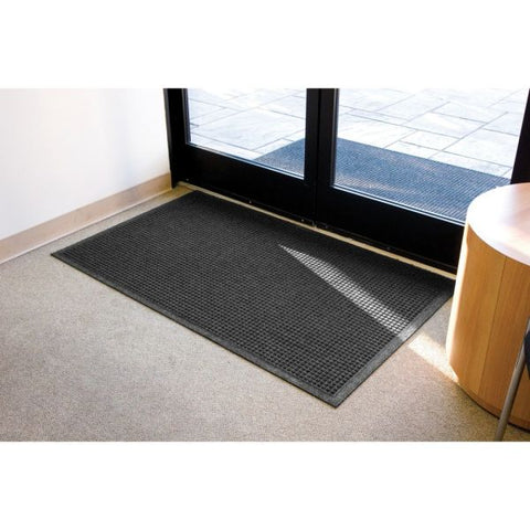 Genuine Joe Indoor Eternity Floor Mat 36" x 60" - Plastic, Rubber - Charcoal Gray