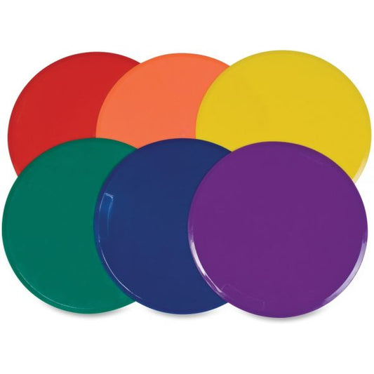 Champion Sports Extra Large Poly Marker Set, 12" dia, Assorted Colors, 6 Spots/Set