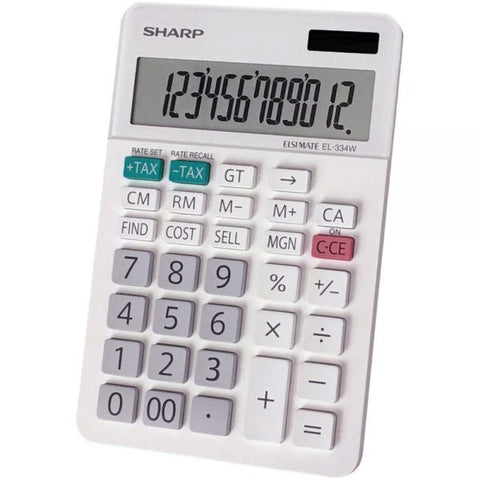 Sharp EL-334W Large Desktop Calculator, 12-Digit LCD