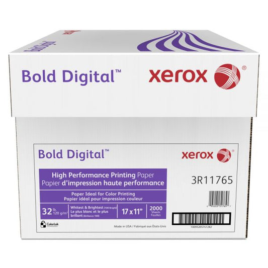 Xerox Bold Digital Printing Paper, Ledger Size (17" x 11"), 100 (U.S.) Brightness, 32 Lb Text (120 gsm), FSC Certified, 500 Sheets Per Ream, Case Of 4 Reams