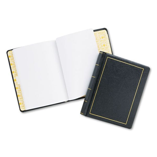 Wilson Jones Looseleaf Corporation Minute Book, 1 Subject, Unruled, Black/Gold Cover, 11 x 8.5, 250 Sheets