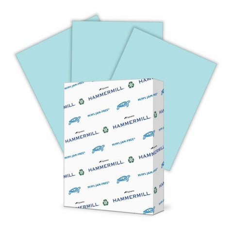 Hammermill Recycled Colored Paper, 24 lb., 8.5" x 11", Blue, 500 Sheets/Ream Letter - 8.5" x 11" – Blue - 24 lb Paper Weight - 500 Sheets/ Ream - Compatible With Laser & Inkjet Printers