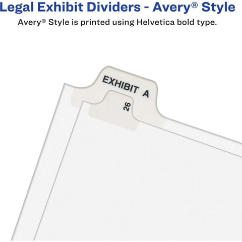 Avery Preprinted Legal Exhibit Side Tab Index Dividers, Avery Style, 25-Tab, 1 to 25, 11 x 8.5, White, 1 Set