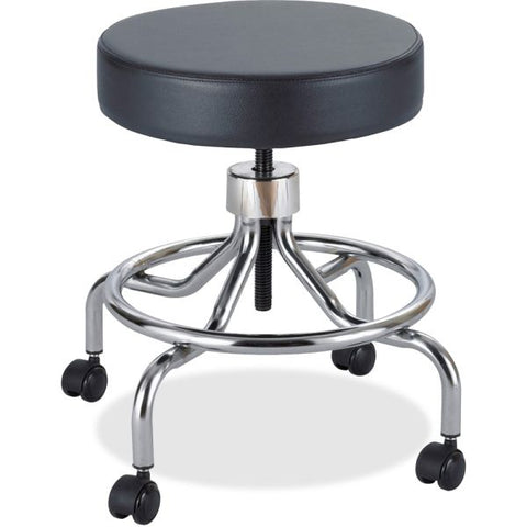 Safco Low Base Screw Lift Lab Stool 23" Diameter - 17"-25" Height - 250 lb Weight Capacity - Vinyl - Black - No Assembly Required