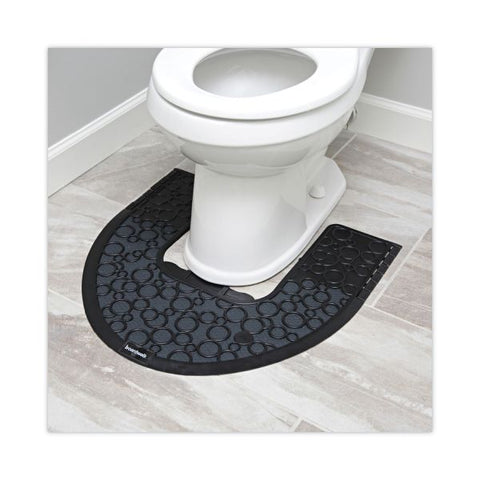 Boardwalk Commode Mat 2.0, Absorbant, Rubber, 22 x 22, Black, 6/Carton