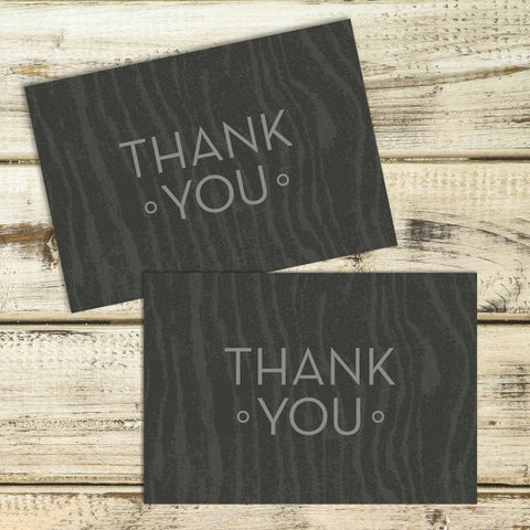 Great Papers! Grey Woodgrain Thank You Note Card and Envelope, 4.875" x 3.375" (folded), 20 count (2013323PK2)