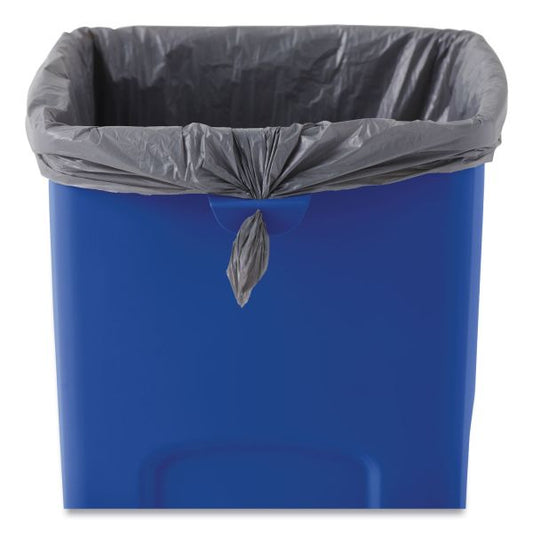 Rubbermaid Commercial Untouchable Square Waste Receptacle, 23 gal, Plastic, Blue