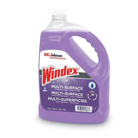 Windex Non-Ammoniated Glass/Multi Surface Cleaner, Pleasant Scent, 128 oz Bottle