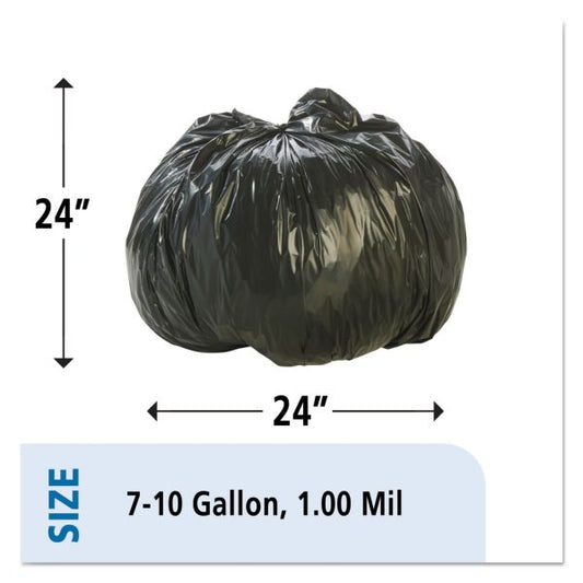 Stout by Envision Total Recycled Content Plastic Trash Bags, 10 gal, 1 mil, 24" x 24", Brown/Black, 250/Carton