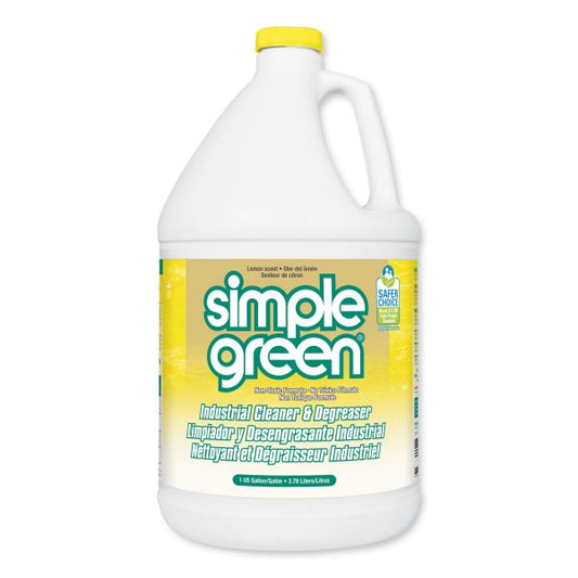 Simple Green Industrial Cleaner and Degreaser, Concentrated, Lemon, 1 gal Bottle, 6/Carton