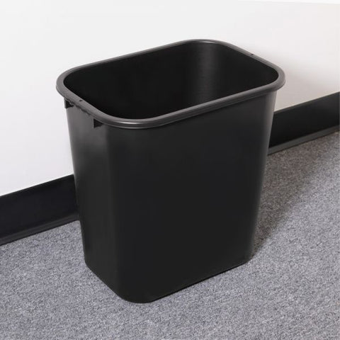 Sparco 7 Gallon Rectangular Trash Can 14.5" x 10.5" x 15" - 7 Gallon Capacity - Polyethylene - Black