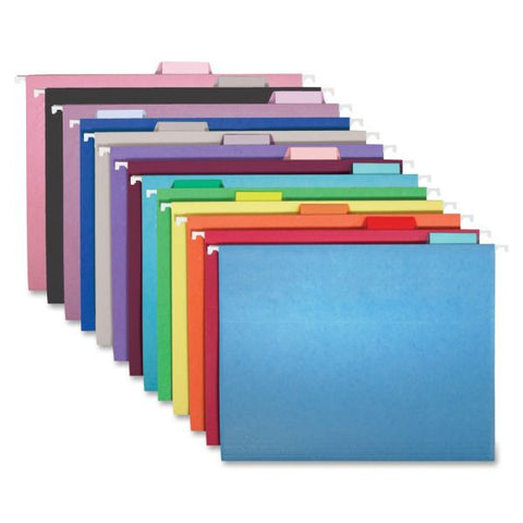 Smead Colored Hanging File Folders with 1/5 Cut Tabs, Letter Size, 1/5-Cut Tabs, Pink, 25/Box