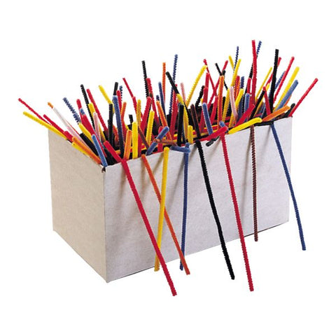 Creativity Street Jumbo Stems, 12" x 6 mm, Metal Wire, Polyester, Assorted, 1,000/Box