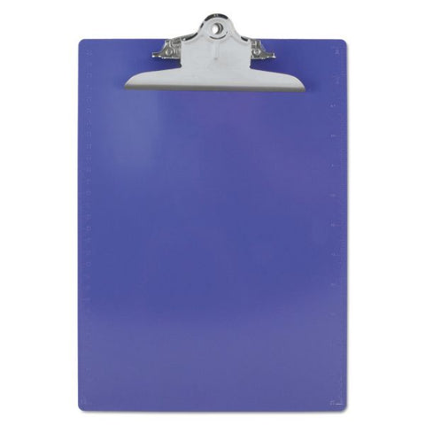 Saunders Recycled Plastic Clipboard with Ruler Edge, 1" Clip Capacity, Holds 8.5 x 11 Sheets, Purple