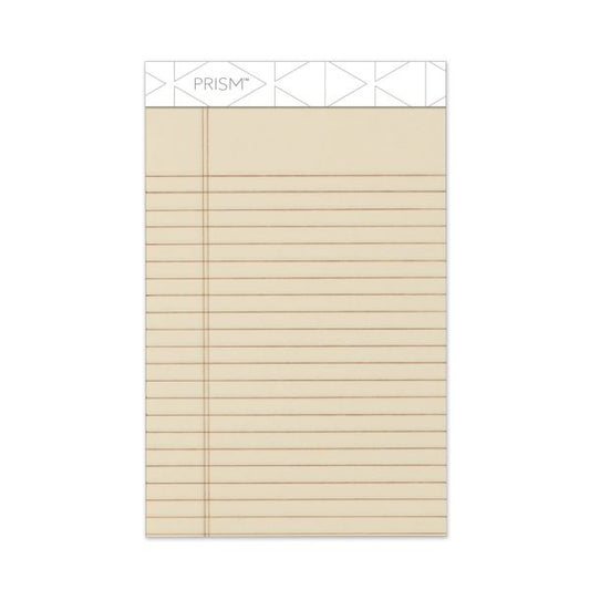 TOPS Prism + Colored Writing Pads, Narrow Rule, 50 Pastel Ivory 5 x 8 Sheets, 12/Pack