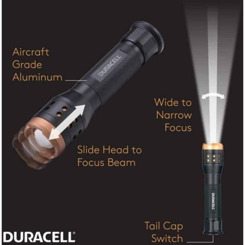 Duracell Aluminum Focusing LED Flashlight C - Aircraft Aluminum - Black