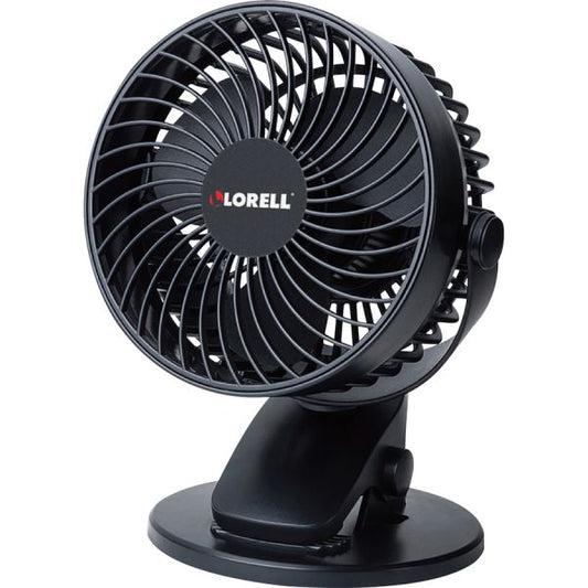 Lorell USB Personal Fan 127 mm Diameter - 2 Speed - Breeze Mode, Quiet, Adjustable Tilt Head - 7.7" Height x 5.8" Width - Black